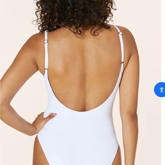 Andie Swim The Laguna One Piece White Ribbed Size XXXLT - Picture 3 of 6